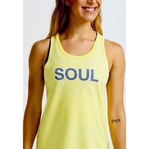 SOULCYCLE Sophie Double Twist Tank Top in Yellow Medium M NEW NWT